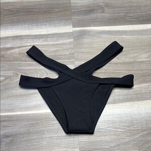 🏴 Zaful Black Crisscross Bikini Bottom side 8  NEW